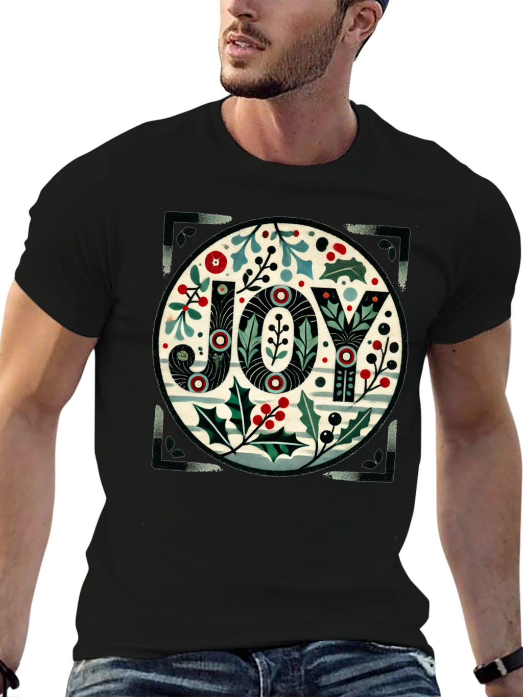 Festive Joy Graphic Tee - Holiday Season Apparel