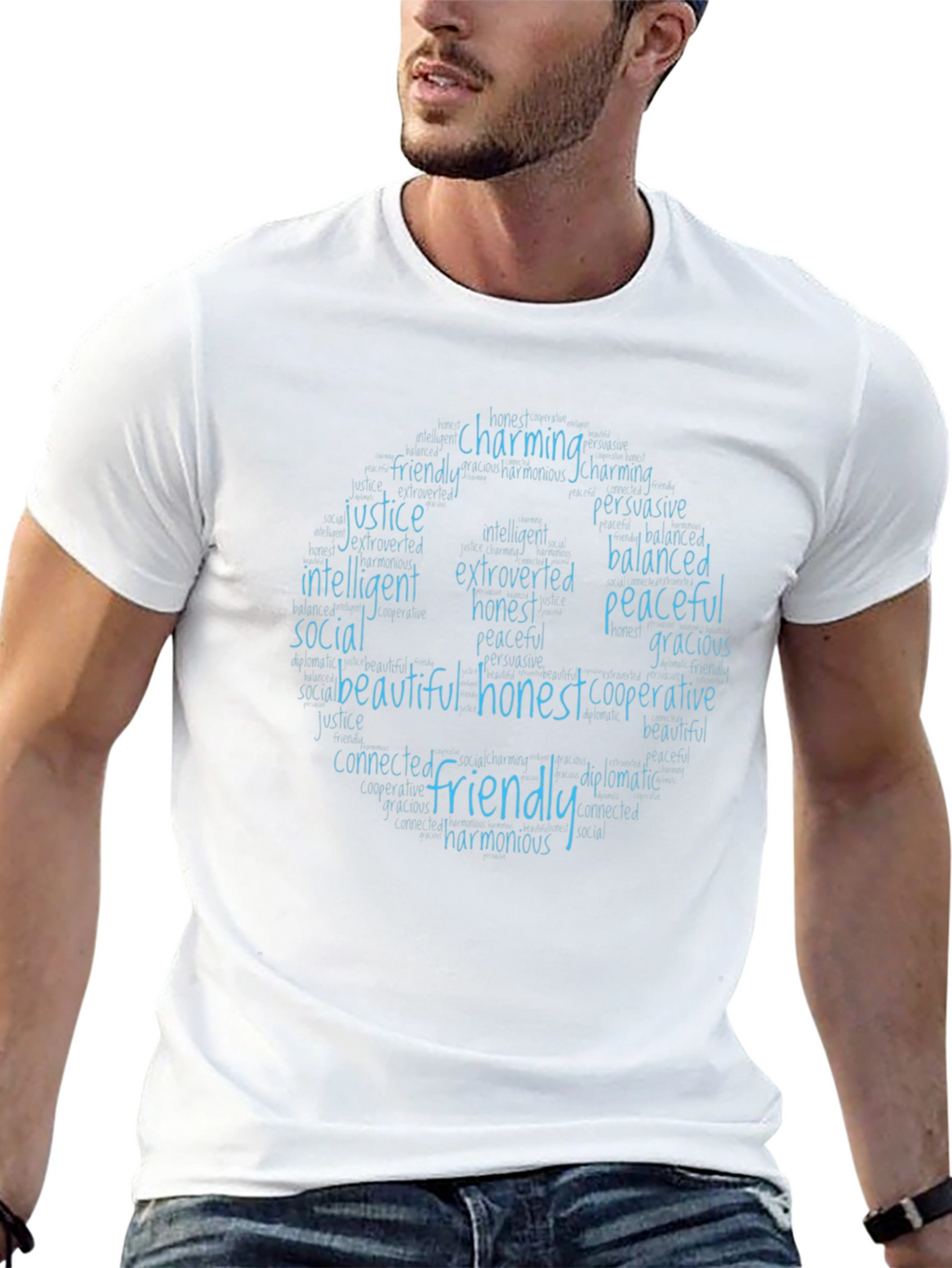 Friendly Qualities T-Shirt - Charming Honest Peaceful