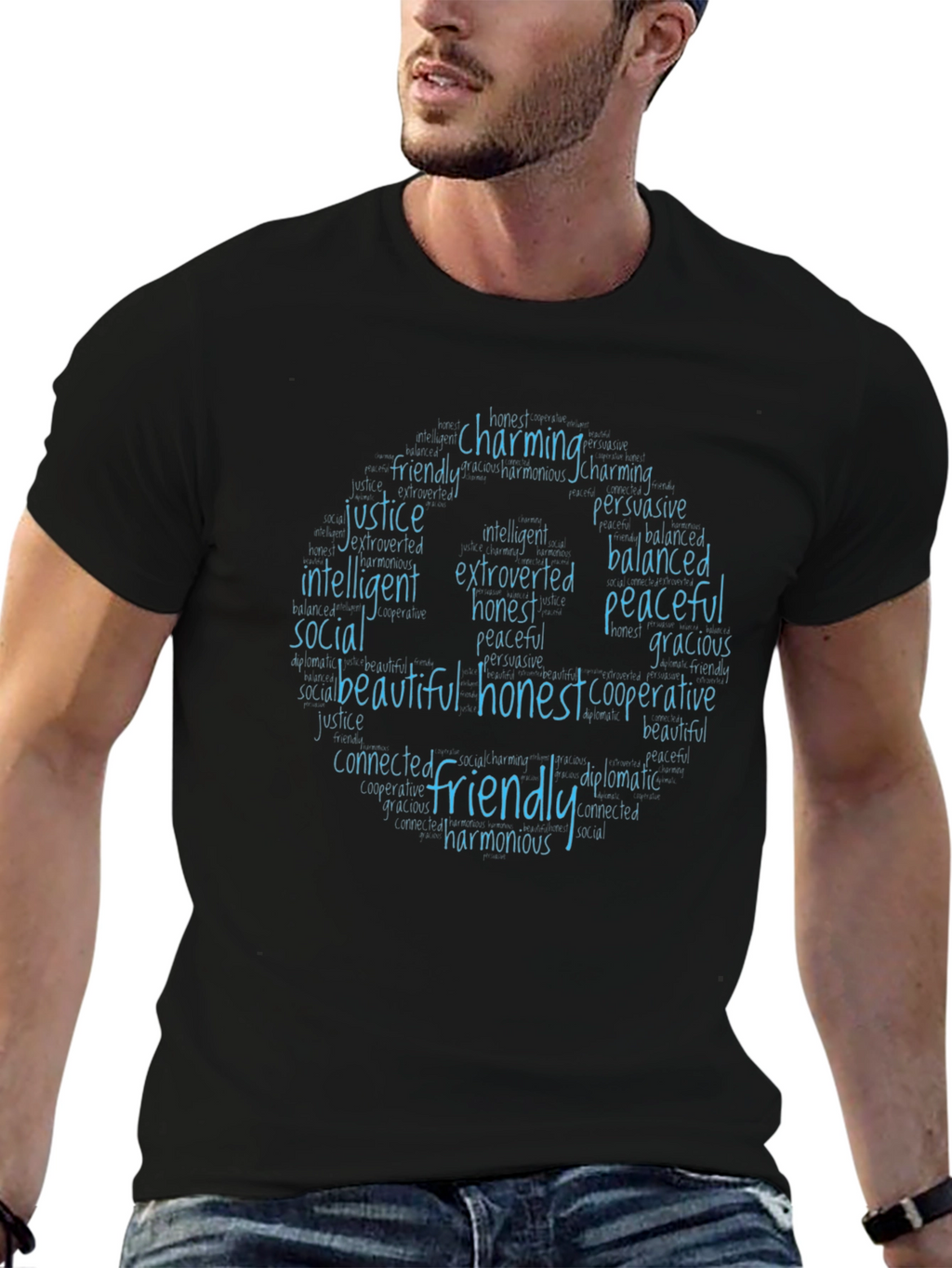 Friendly Qualities T-Shirt - Charming Honest Peaceful