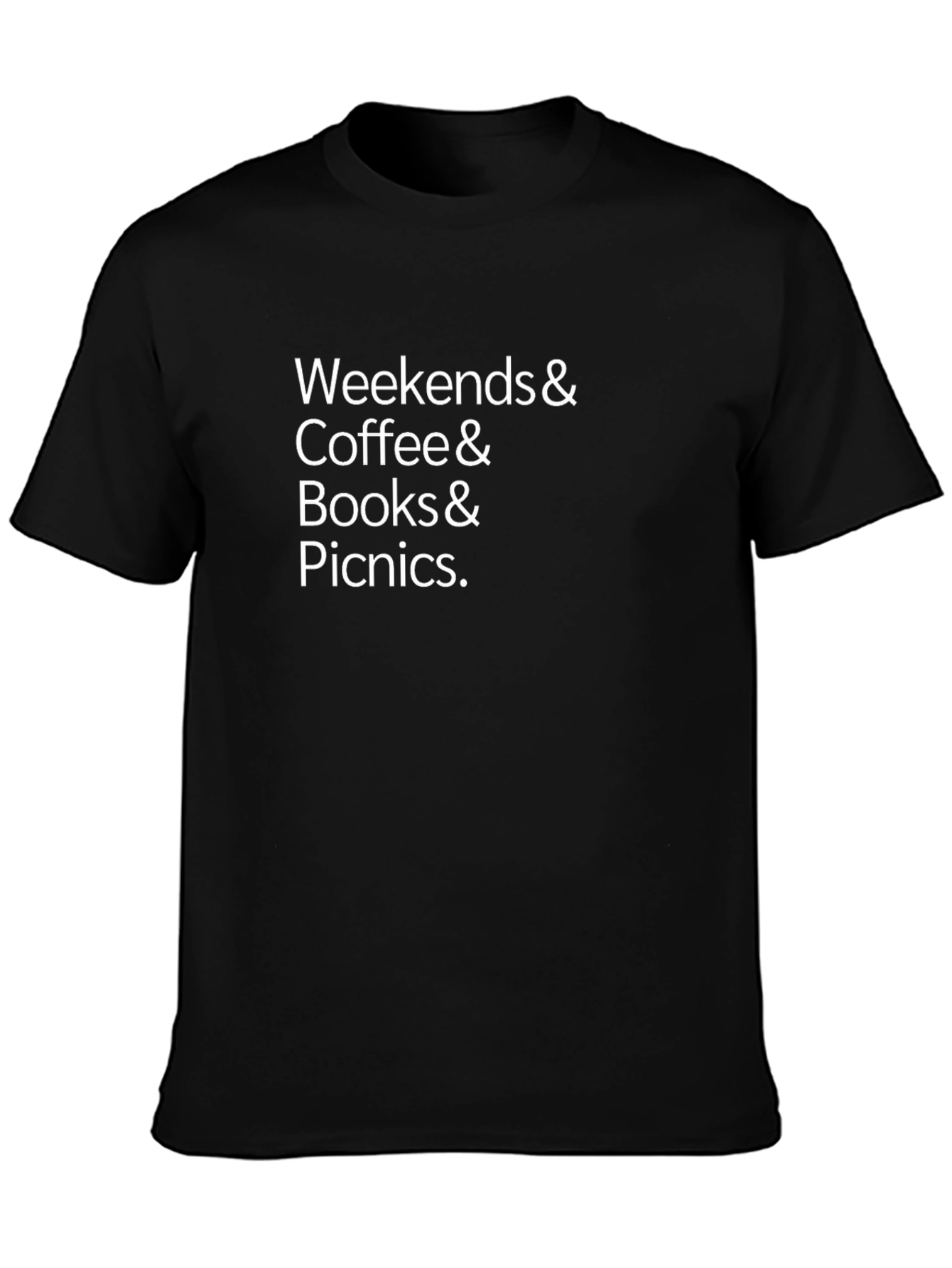 Weekends Coffee Books & Picnics Black T-Shirt