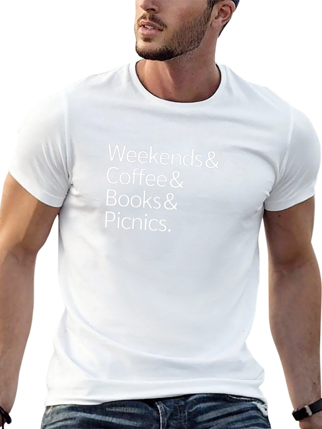 Weekends Coffee Books & Picnics Black T-Shirt
