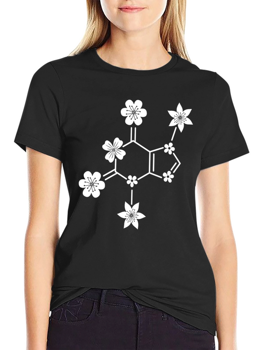 Floral Caffeine T-Shirt - Black