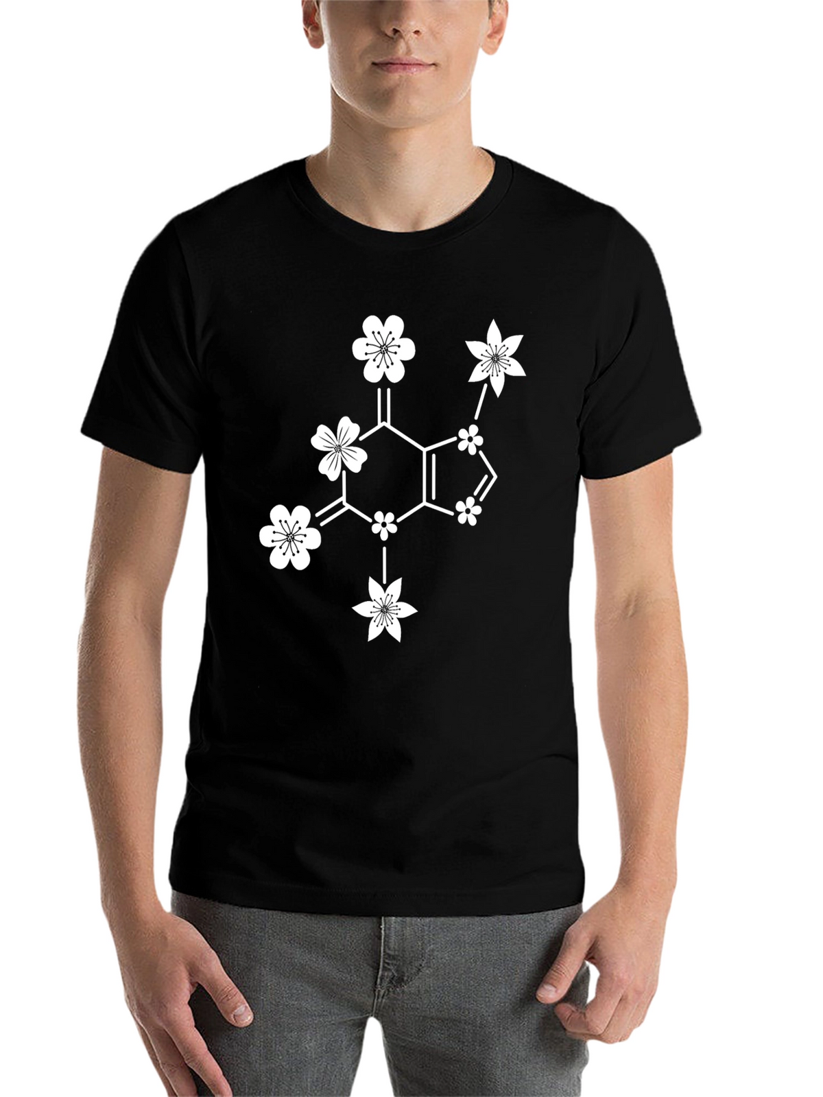 Floral Caffeine T-Shirt - Black