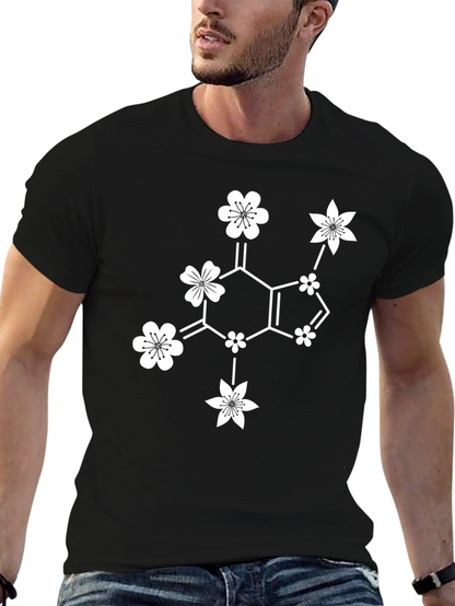Floral Caffeine T-Shirt - Black