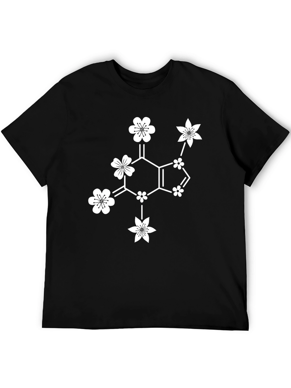Floral Caffeine T-Shirt - Black