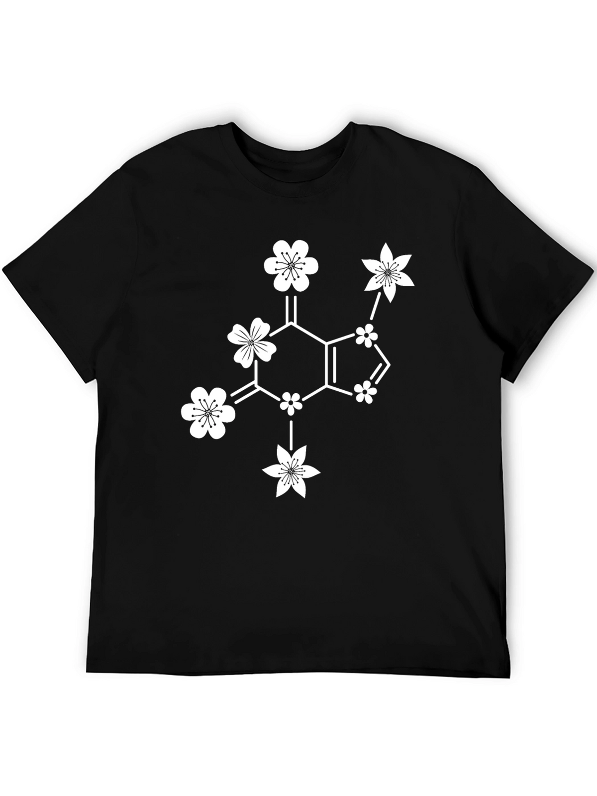 Floral Caffeine T-Shirt - Black