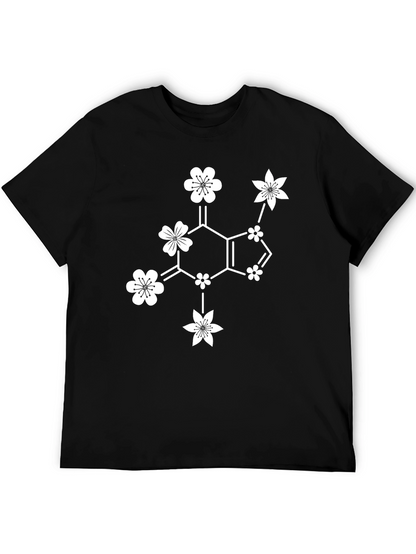 Floral Caffeine T-Shirt - Black