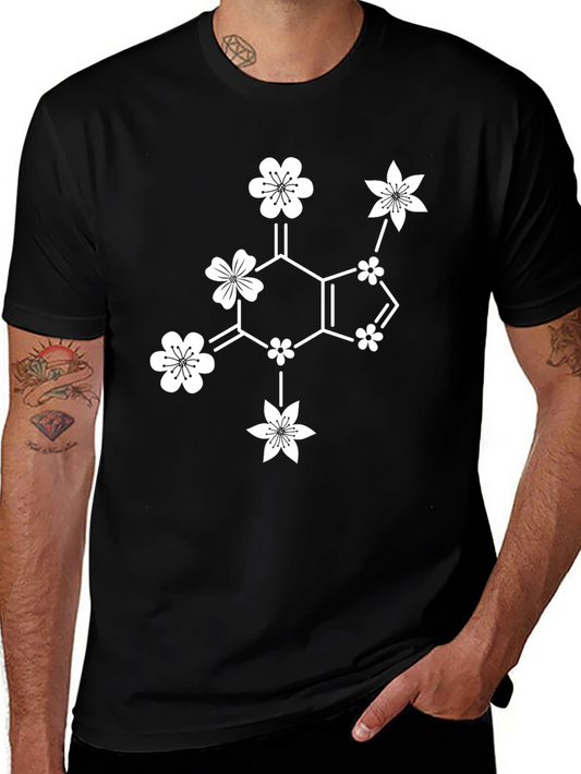 Floral Caffeine T-Shirt - Black