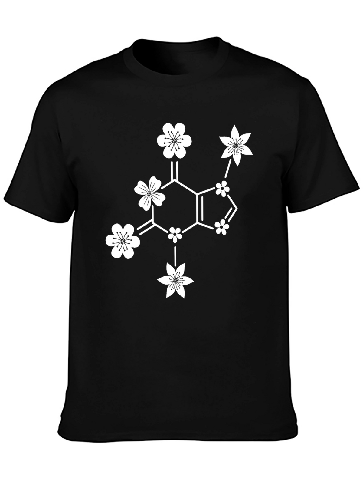 Floral Caffeine T-Shirt - Black