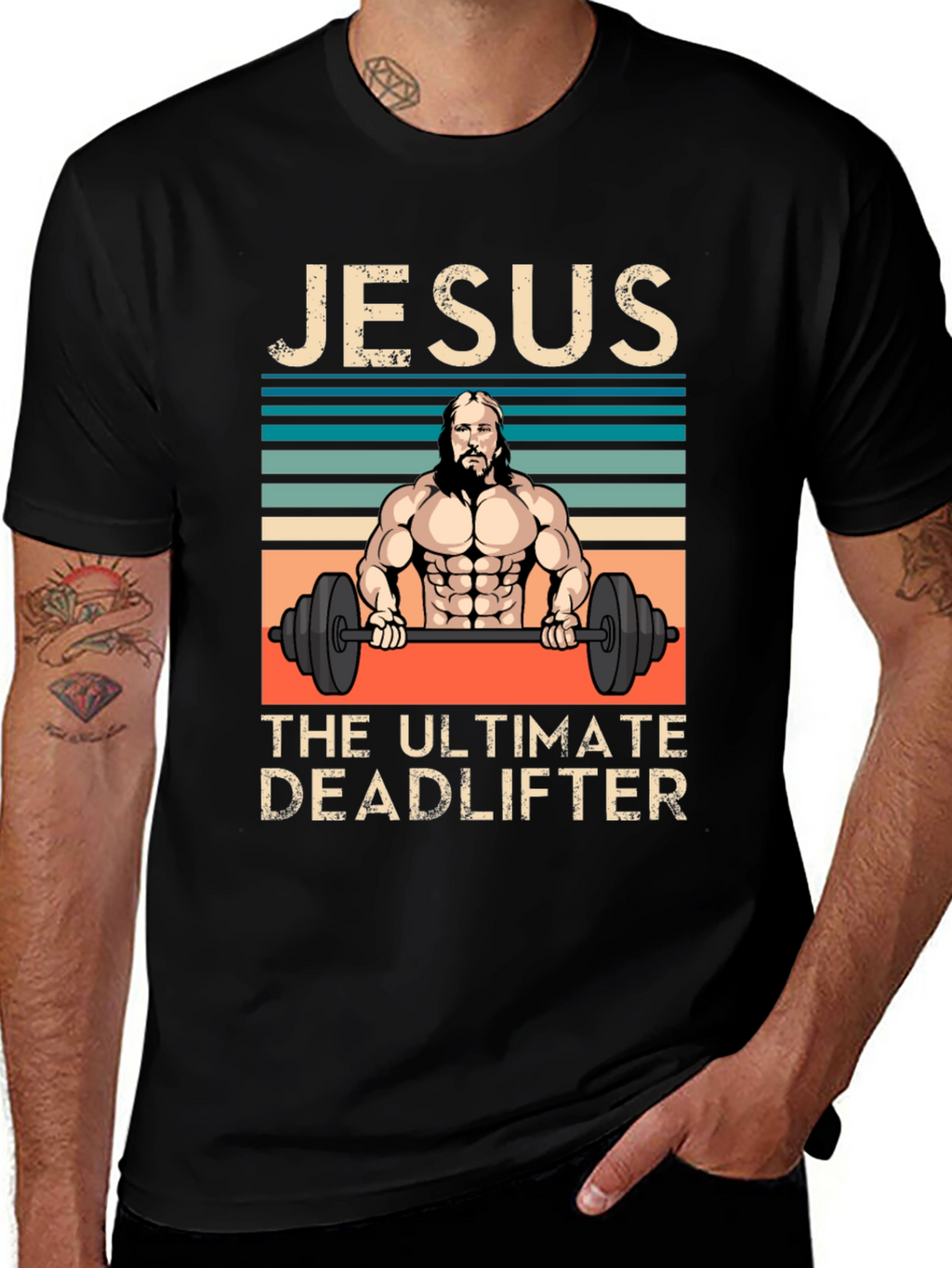 Jesus The Ultimate Deadlifter Graphic T-Shirt