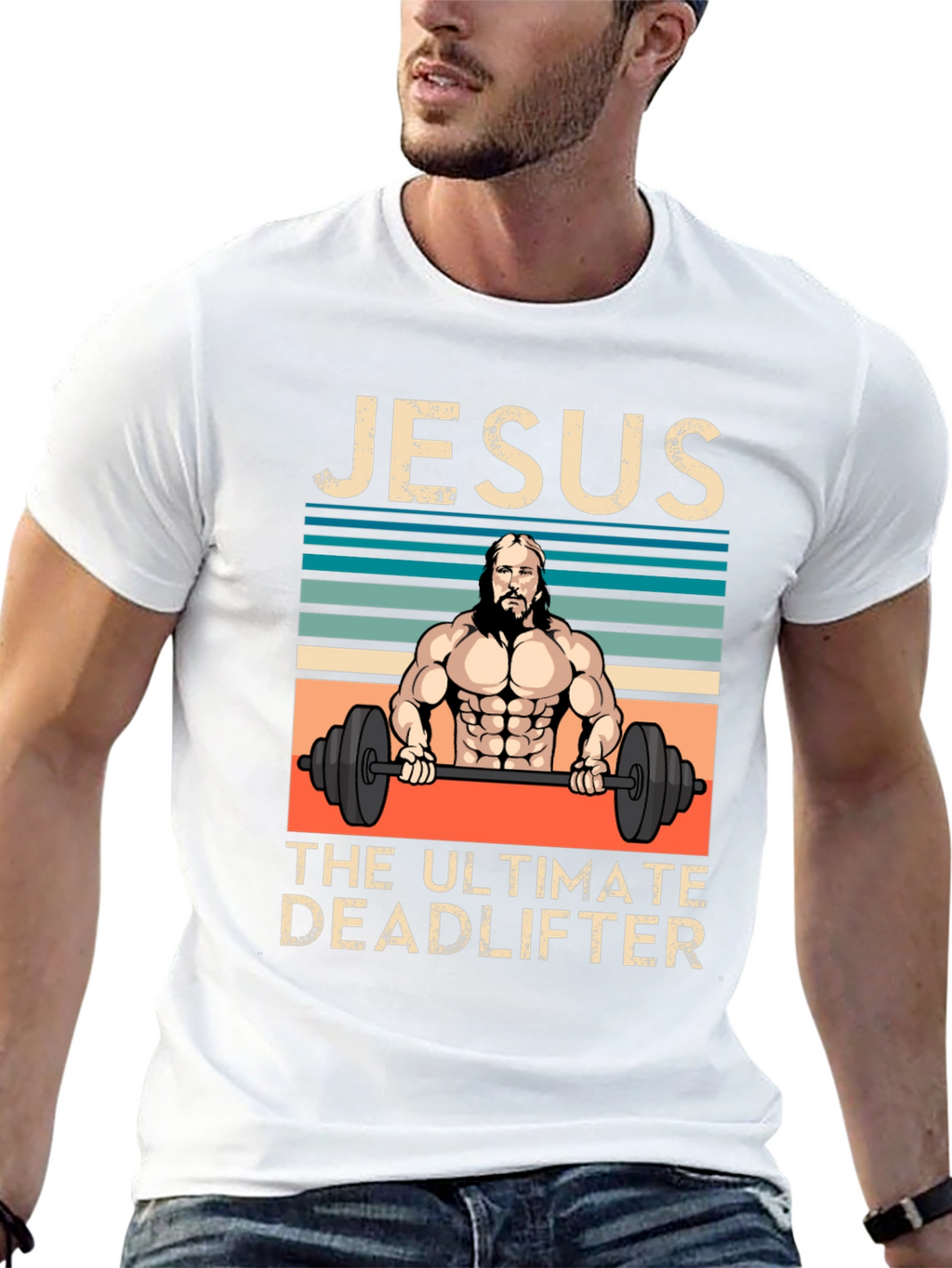 Jesus The Ultimate Deadlifter Graphic T-Shirt