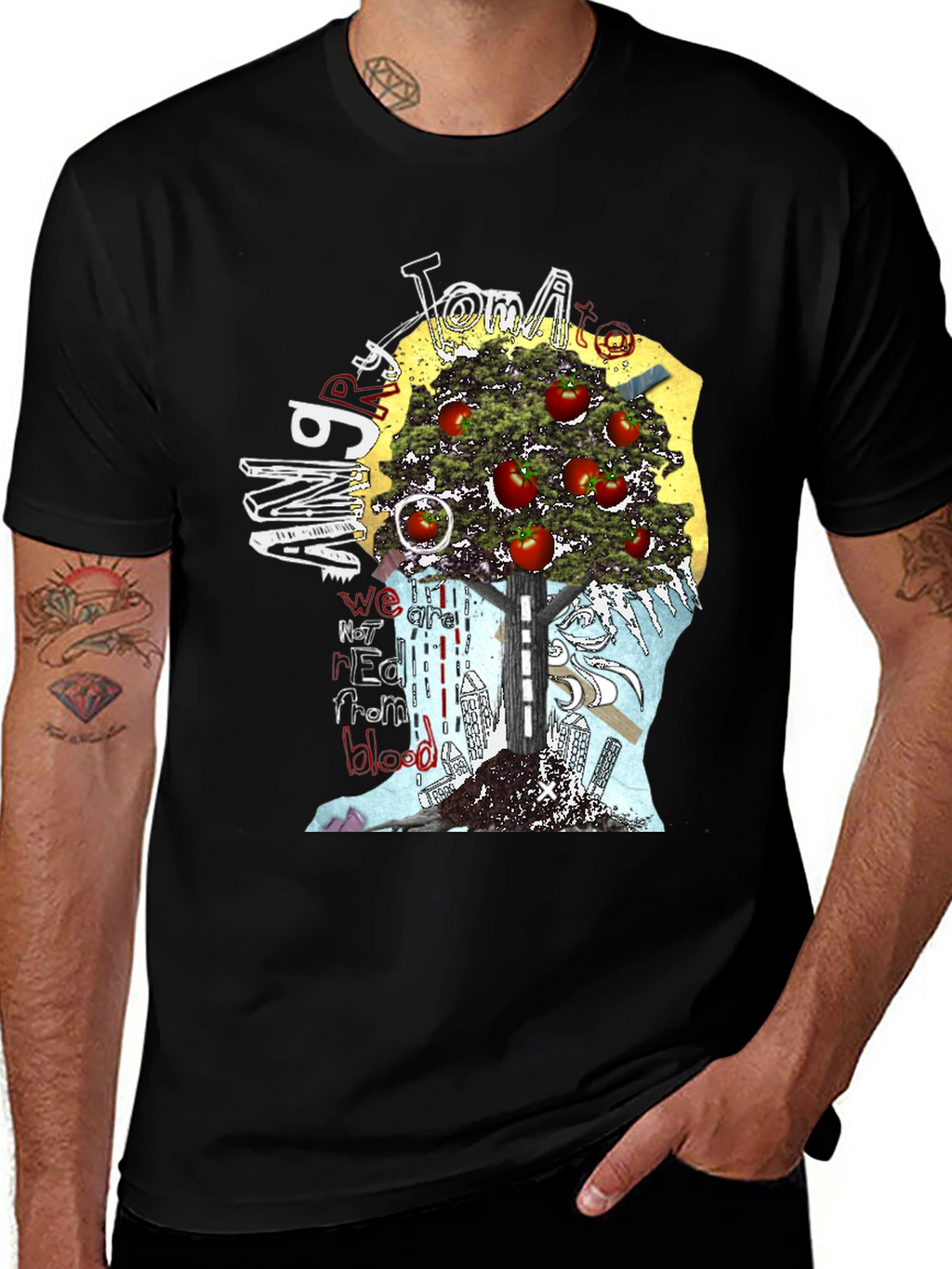 Tomato Man Graphic T-Shirt - Unique Art Tee