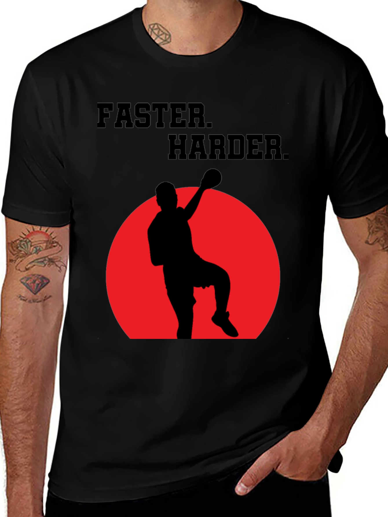 Faster Harder T-Shirt: Sporty Graphic Tee for Men