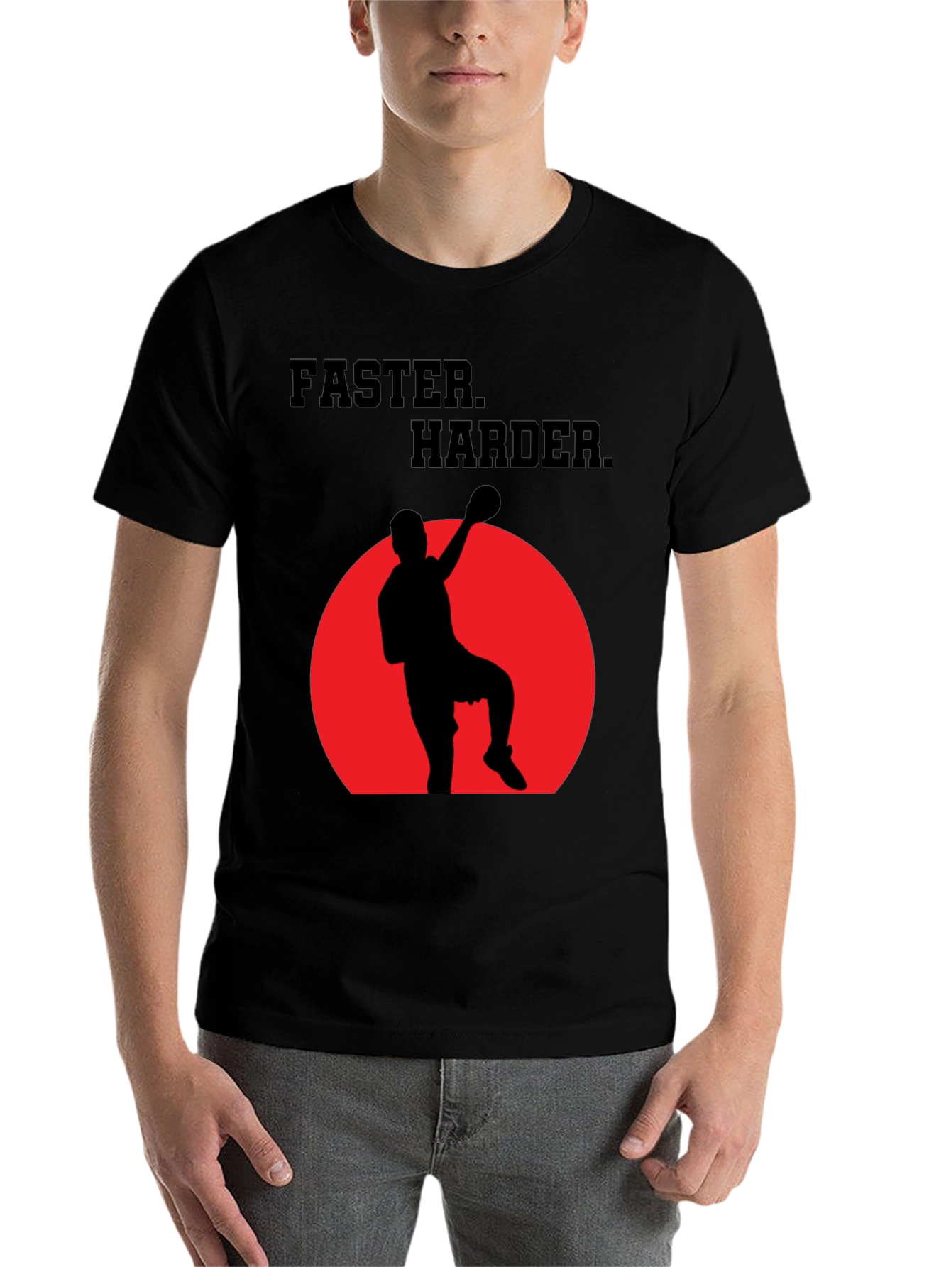 Faster Harder T-Shirt: Sporty Graphic Tee for Men