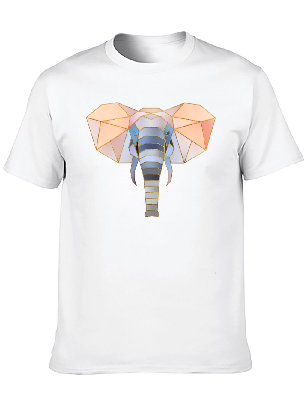 Geometric Elephant Graphic Tee - Stylish Mens Black T-Shirt