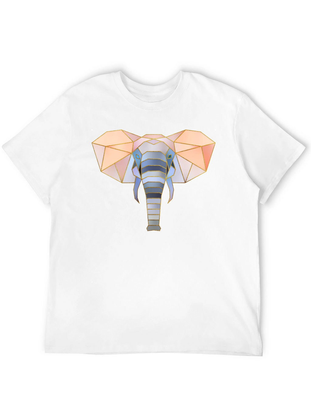 Geometric Elephant Graphic Tee - Stylish Mens Black T-Shirt