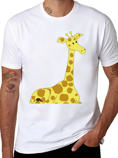 Giraffe Graphic Tee - Black Cotton Shirt