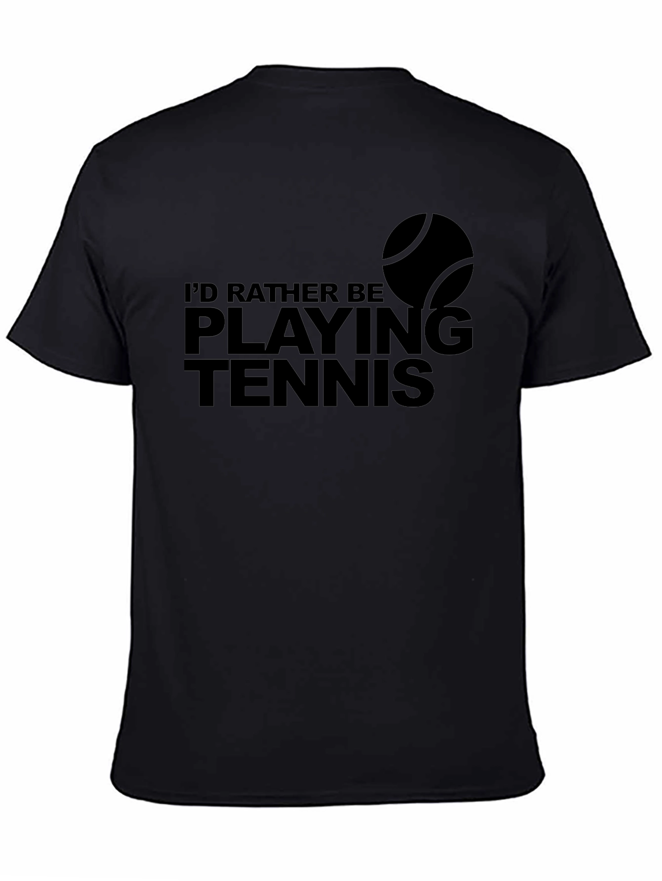 Tennis Lovers Black Graphic Tee - Id Rather Be Playing Tennis