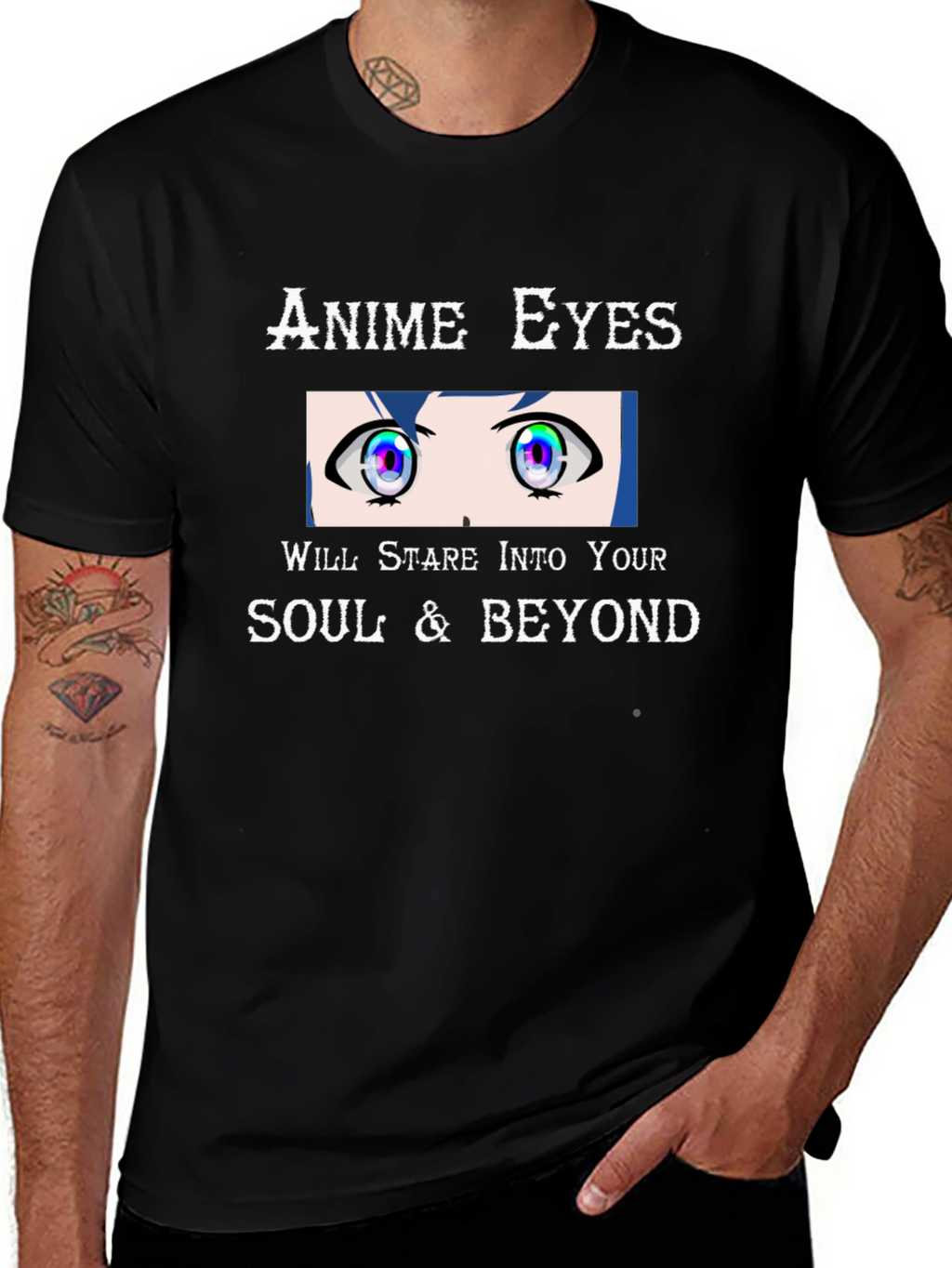 Anime Eyes Stare T-Shirt - Unique Graphic Tee