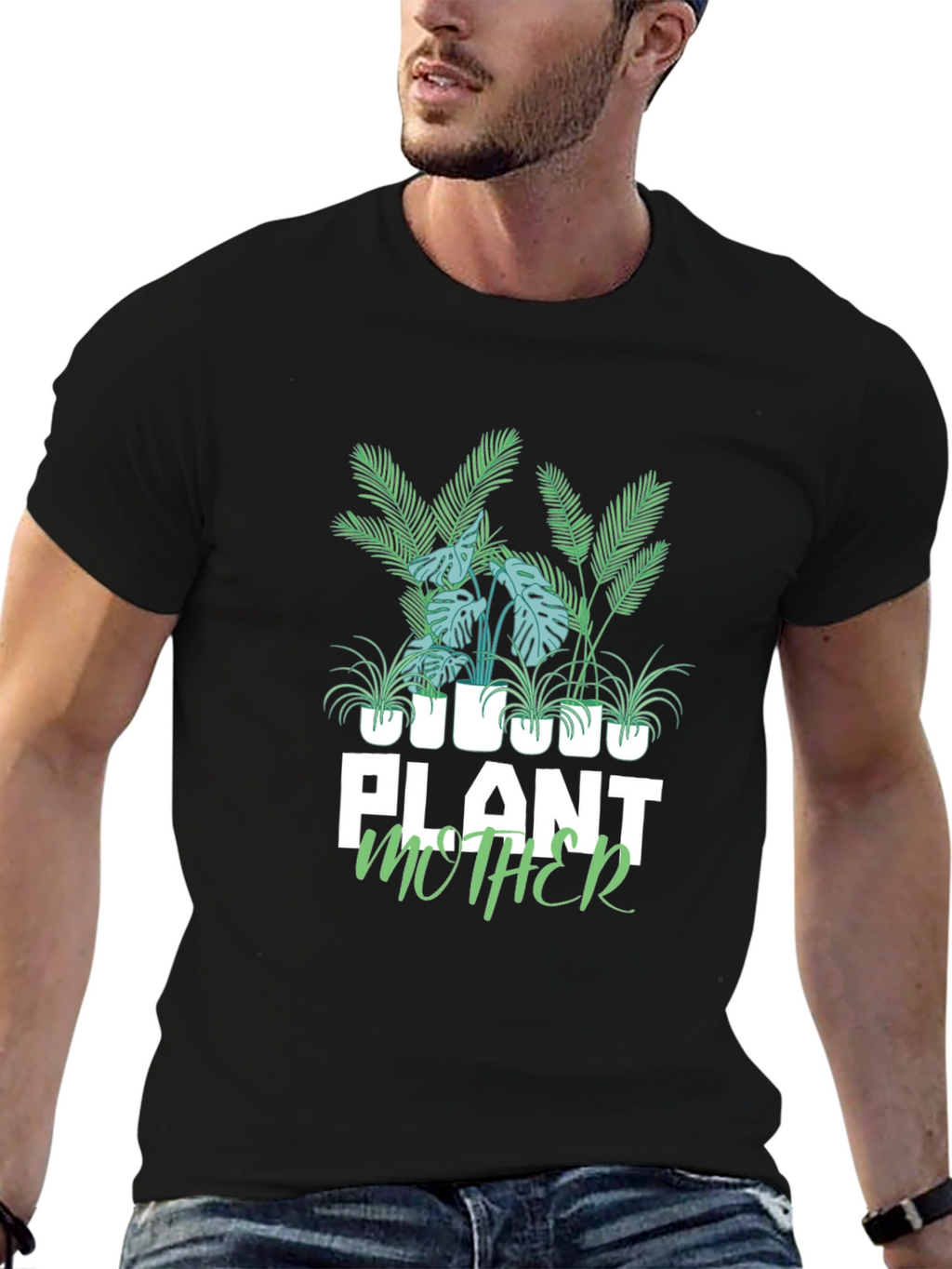 Plant Mother Graphic Tee - Black Cotton T-Shirt