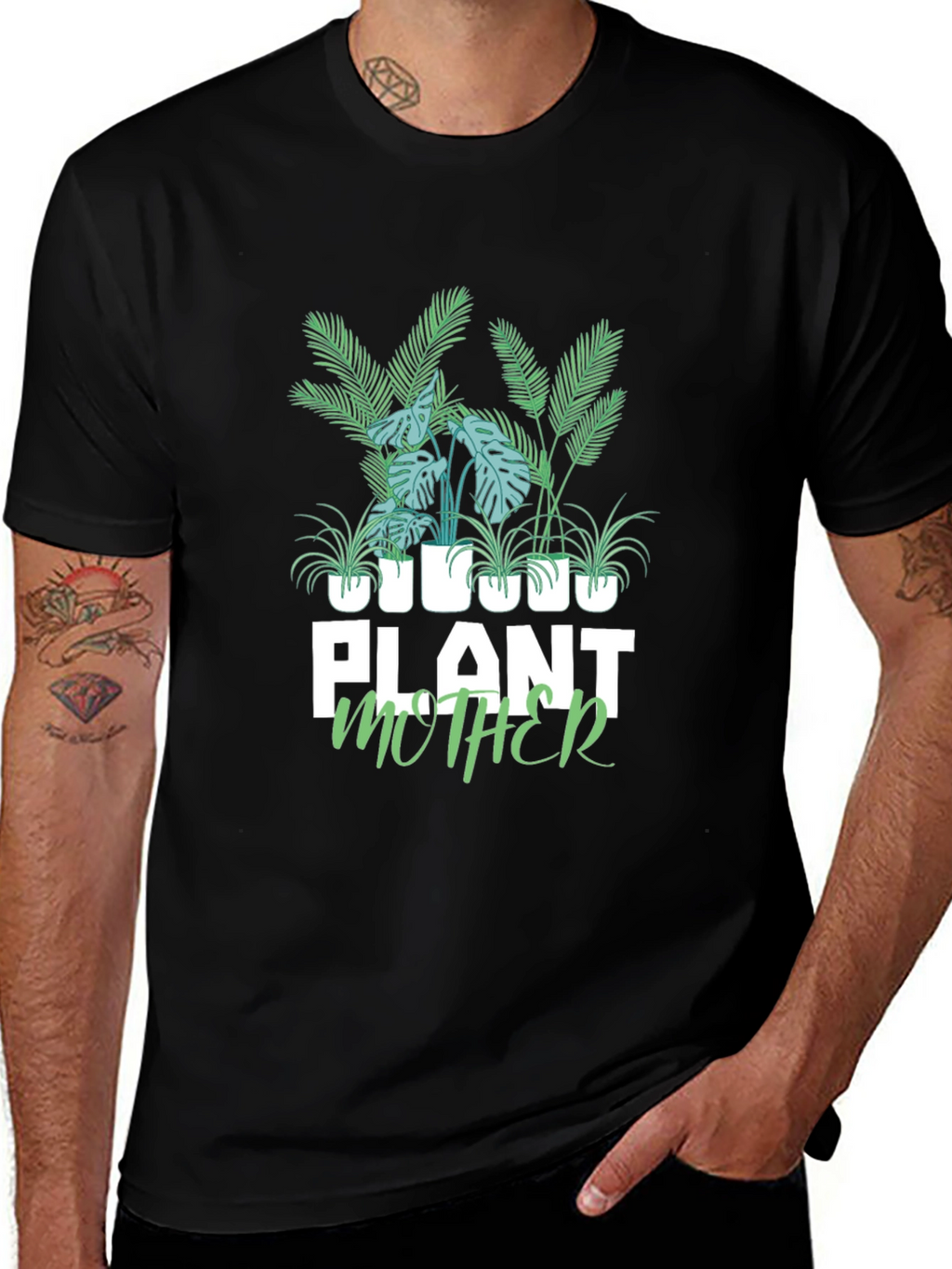 Plant Mother Graphic Tee - Black Cotton T-Shirt