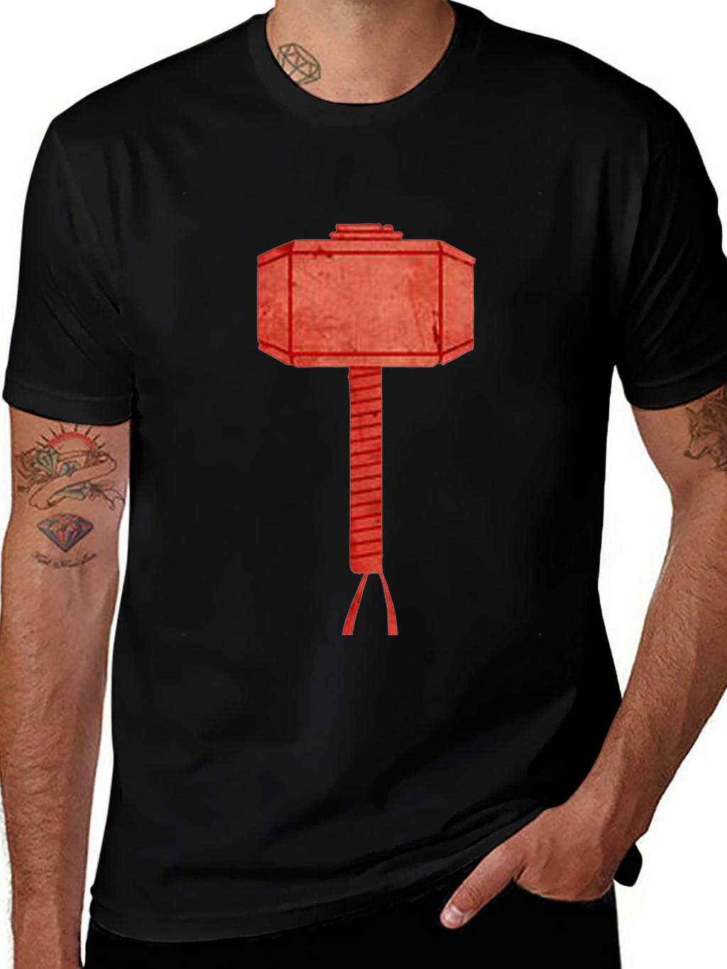 Hammer Graphic Tee - Black Cotton T-Shirt