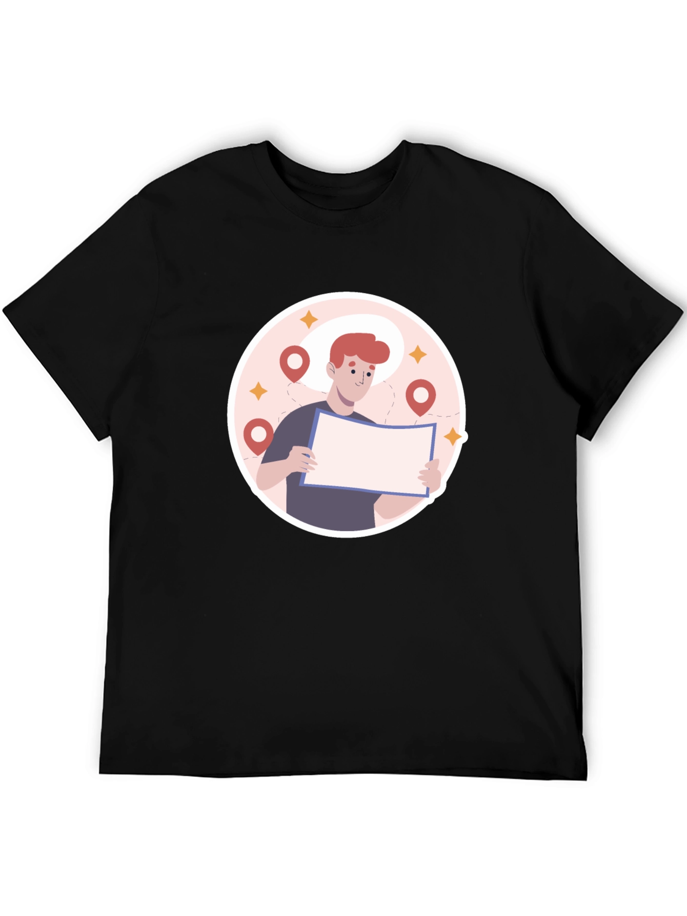 Black Graphic T-Shirt - Lost Traveler Design