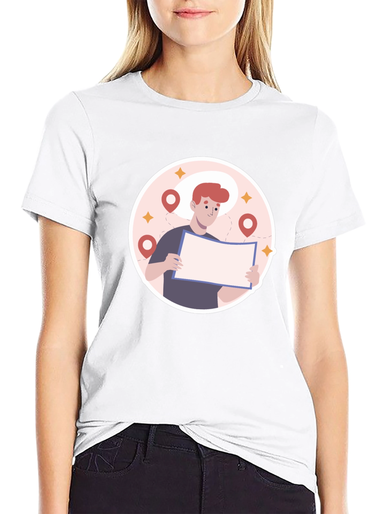 Black Graphic T-Shirt - Lost Traveler Design