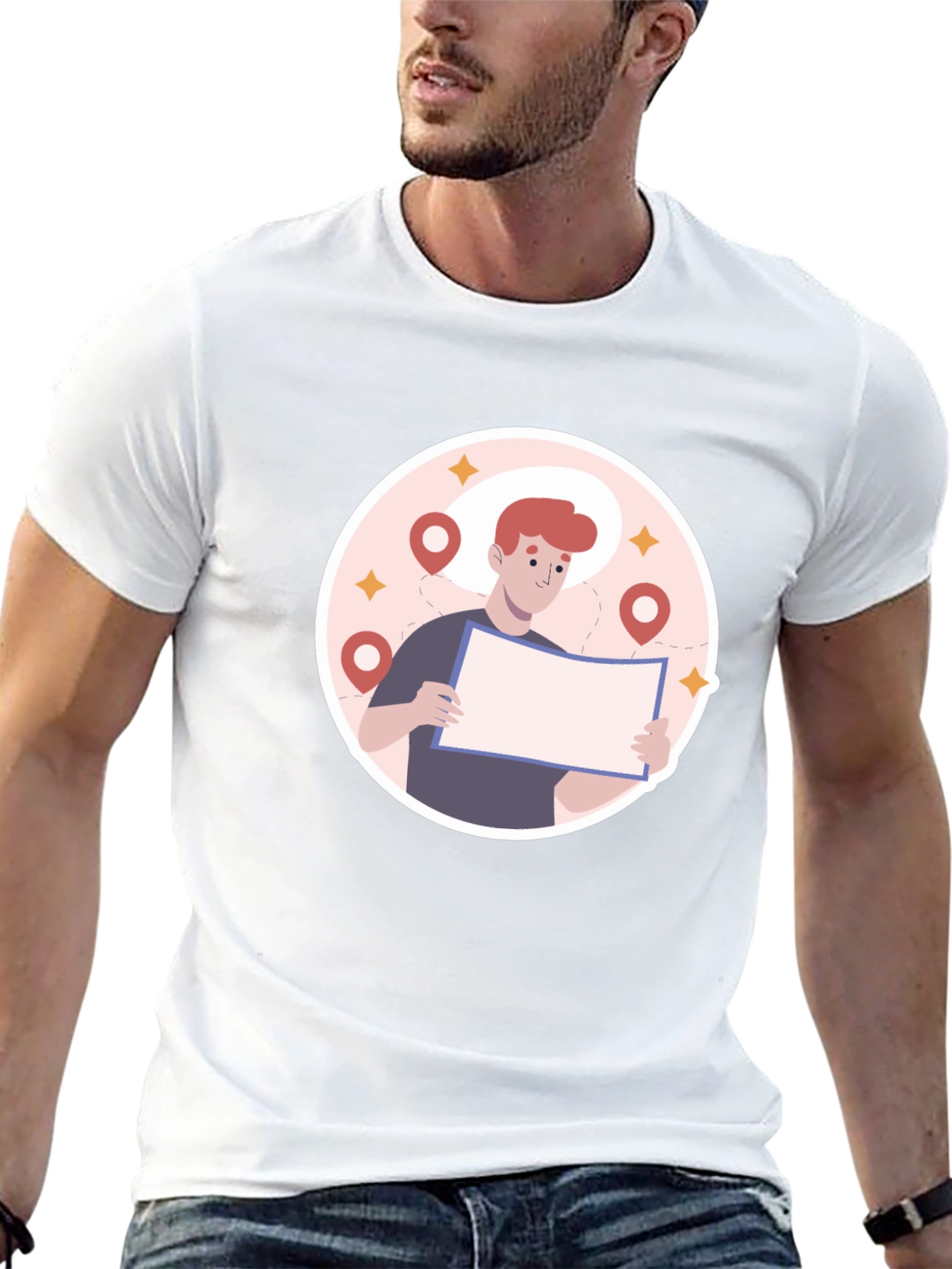 Black Graphic T-Shirt - Lost Traveler Design