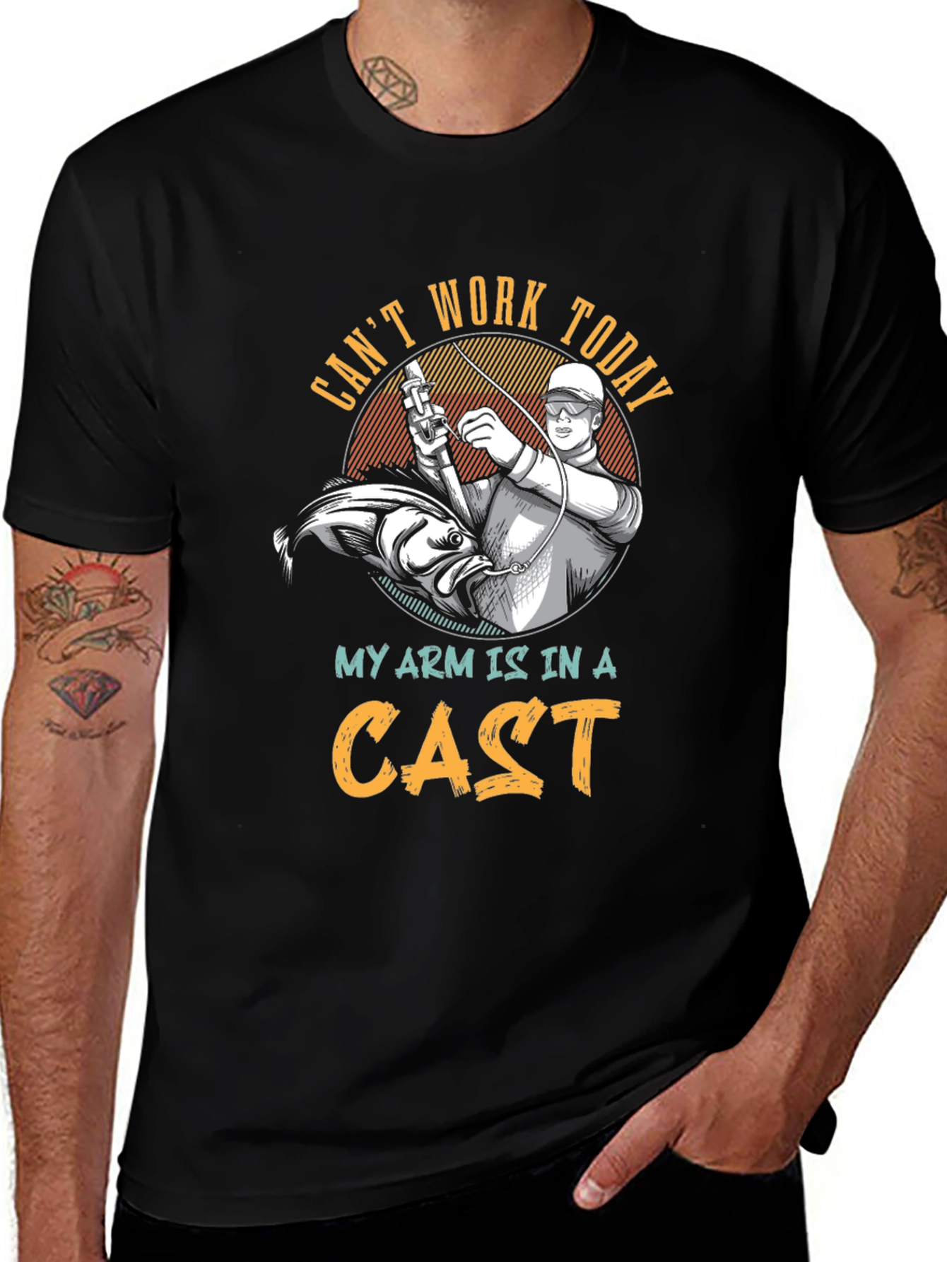 Funny Fishing T-Shirt: Cant Work Today