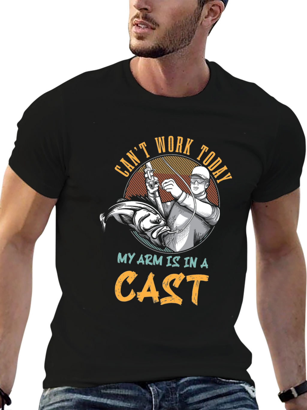 Funny Fishing T-Shirt: Cant Work Today