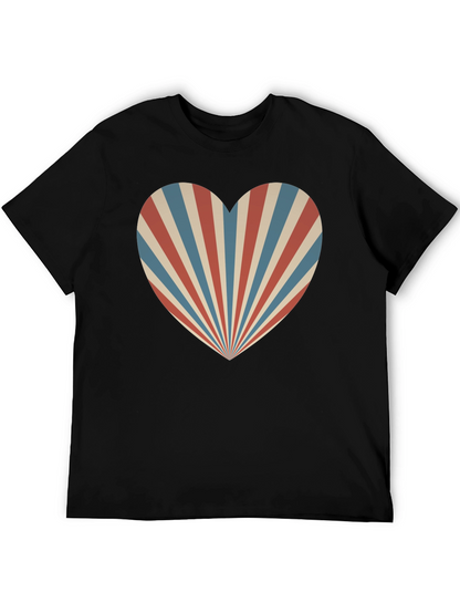 Retro Heart Ray Graphic Tee - Stylish Comfort