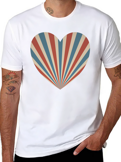 Retro Heart Ray Graphic Tee - Stylish Comfort