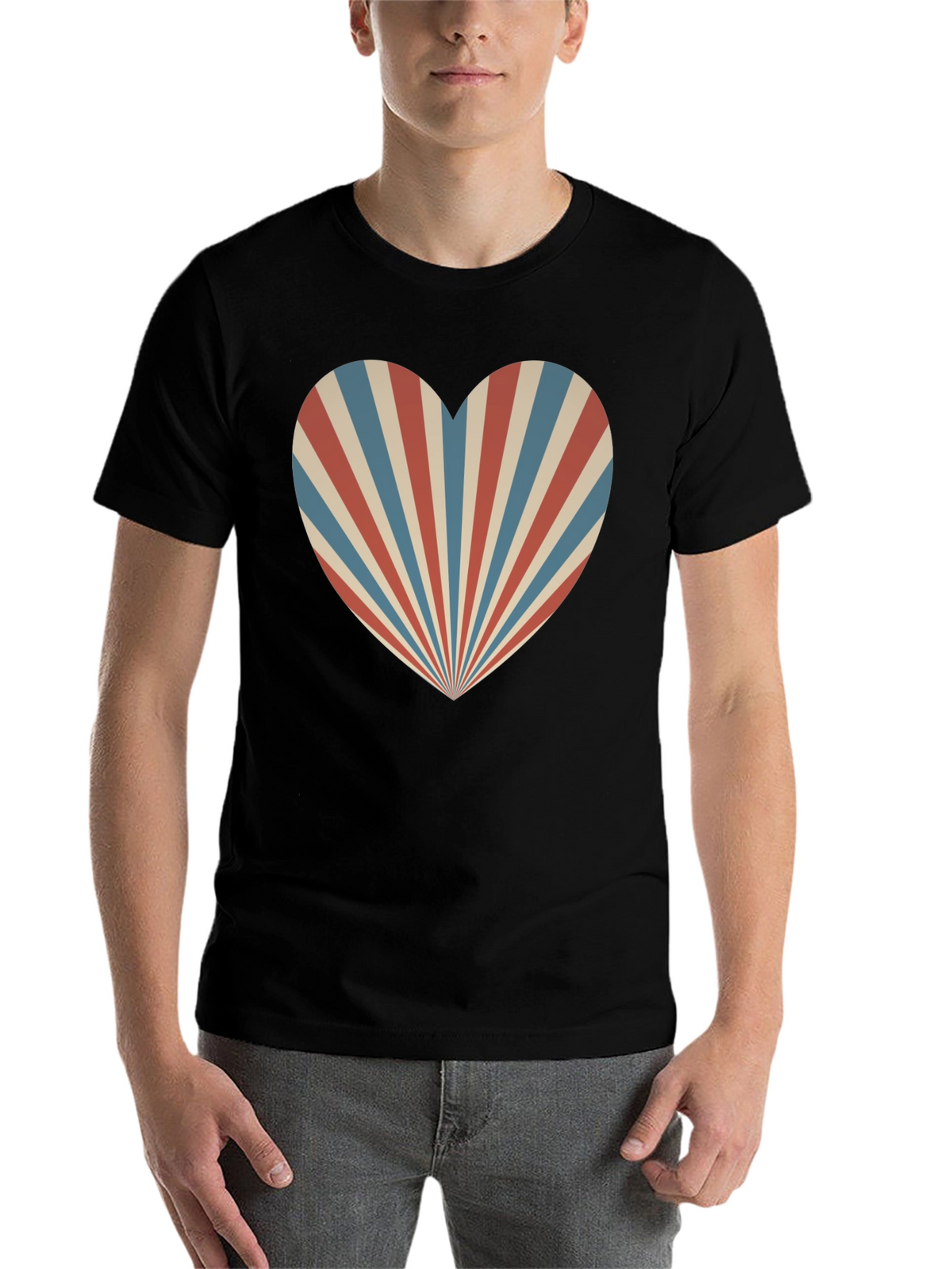 Retro Heart Ray Graphic Tee - Stylish Comfort