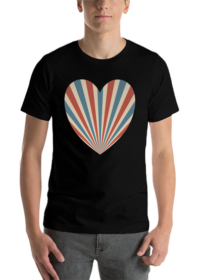 Retro Heart Ray Graphic Tee - Stylish Comfort