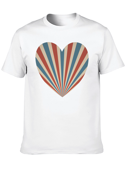 Retro Heart Ray Graphic Tee - Stylish Comfort
