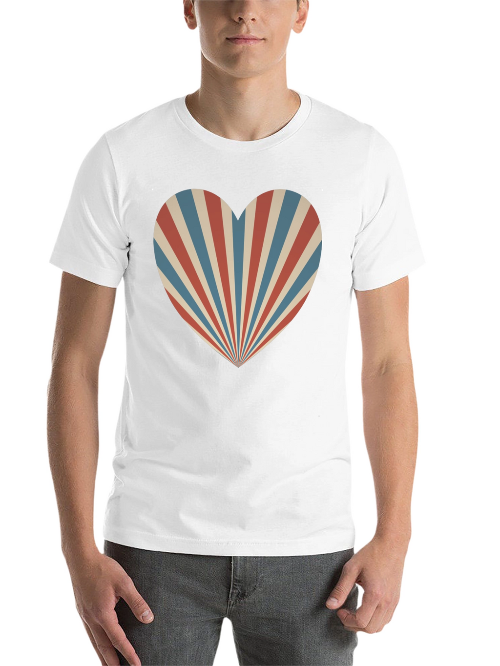 Retro Heart Ray Graphic Tee - Stylish Comfort