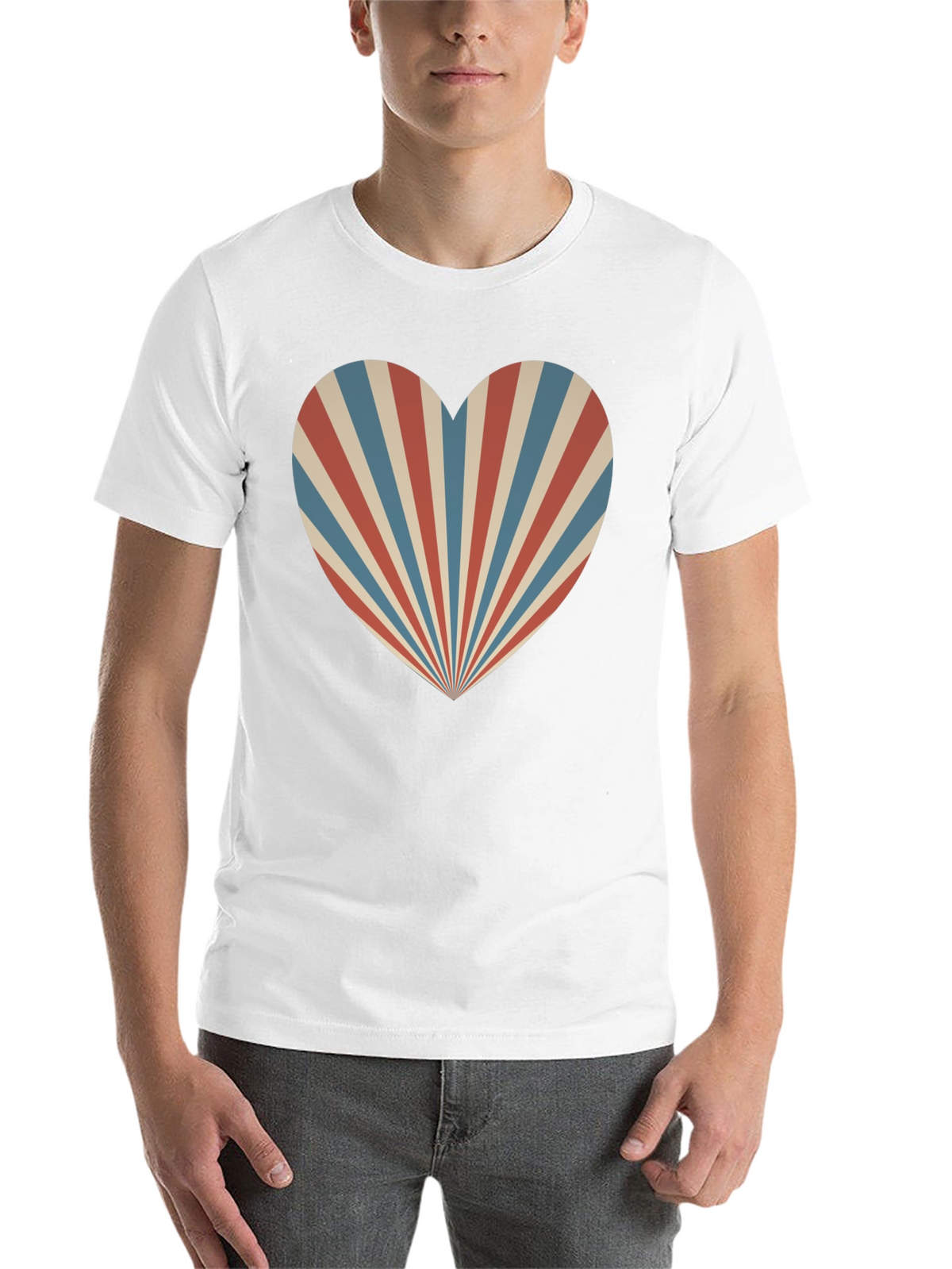 Retro Heart Ray Graphic Tee - Stylish Comfort