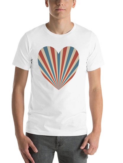 Retro Heart Ray Graphic Tee - Stylish Comfort