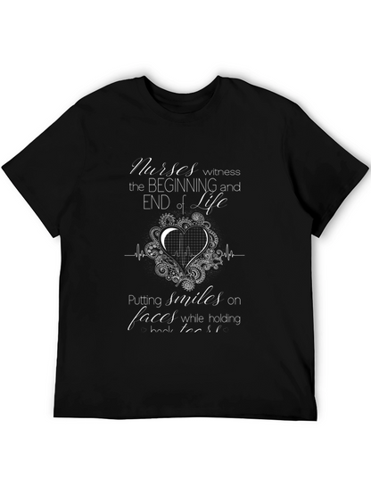 Nurses Beginning and End of Life Black T-Shirt