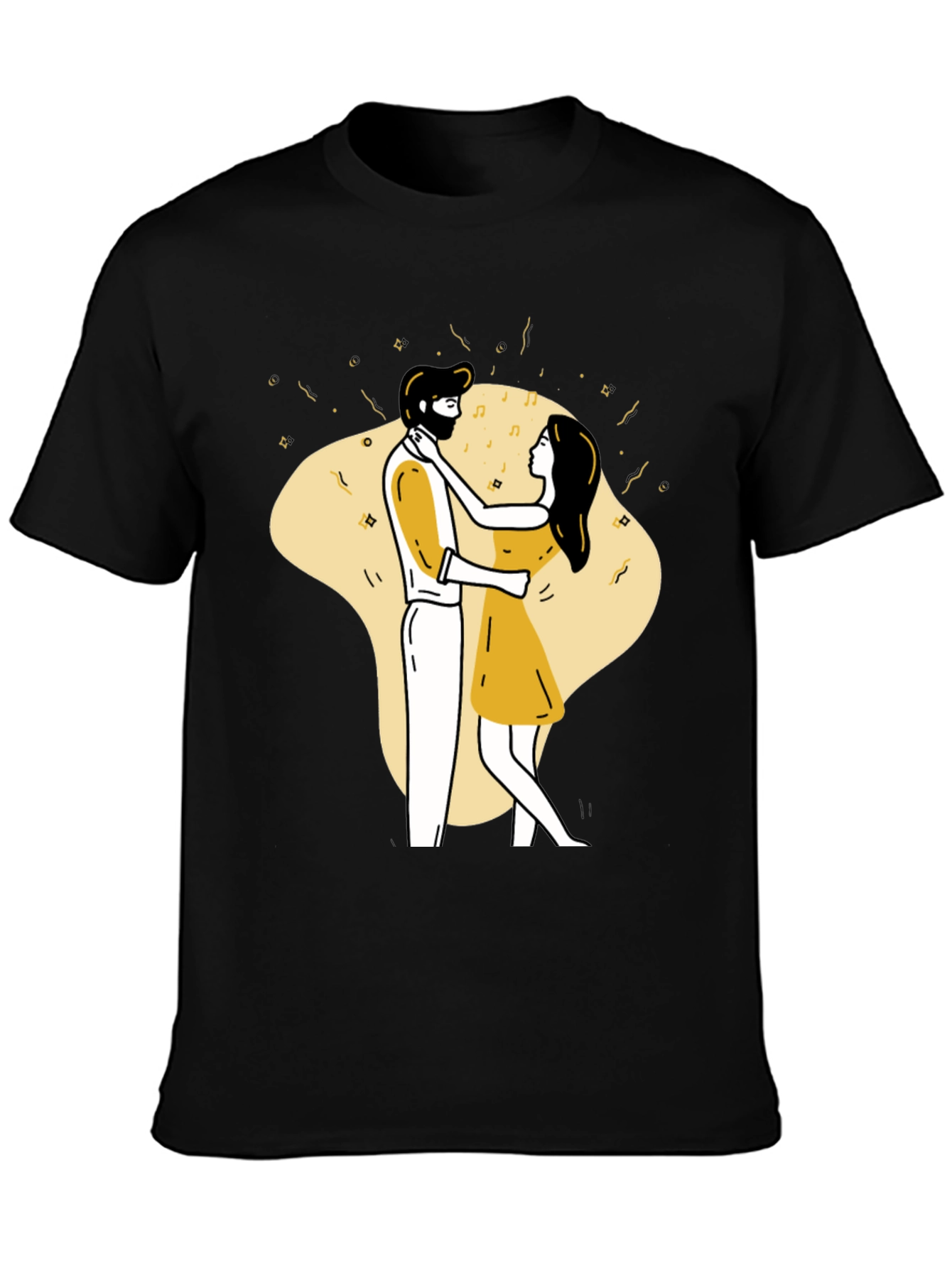 Dancing Couple Graphic Tee - Black Unisex T-Shirt
