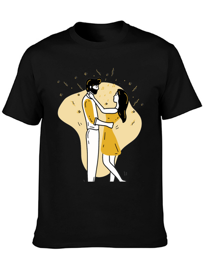 Dancing Couple Graphic Tee - Black Unisex T-Shirt