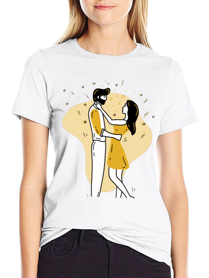 Dancing Couple Graphic Tee - Black Unisex T-Shirt