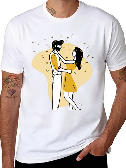 Dancing Couple Graphic Tee - Black Unisex T-Shirt
