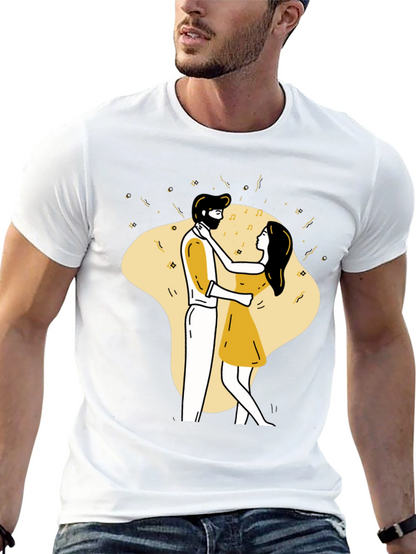 Dancing Couple Graphic Tee - Black Unisex T-Shirt