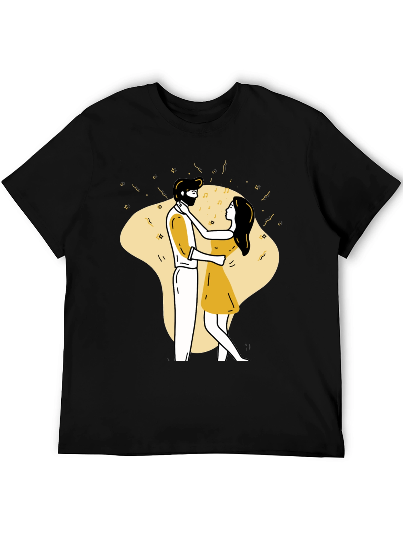 Dancing Couple Graphic Tee - Black Unisex T-Shirt