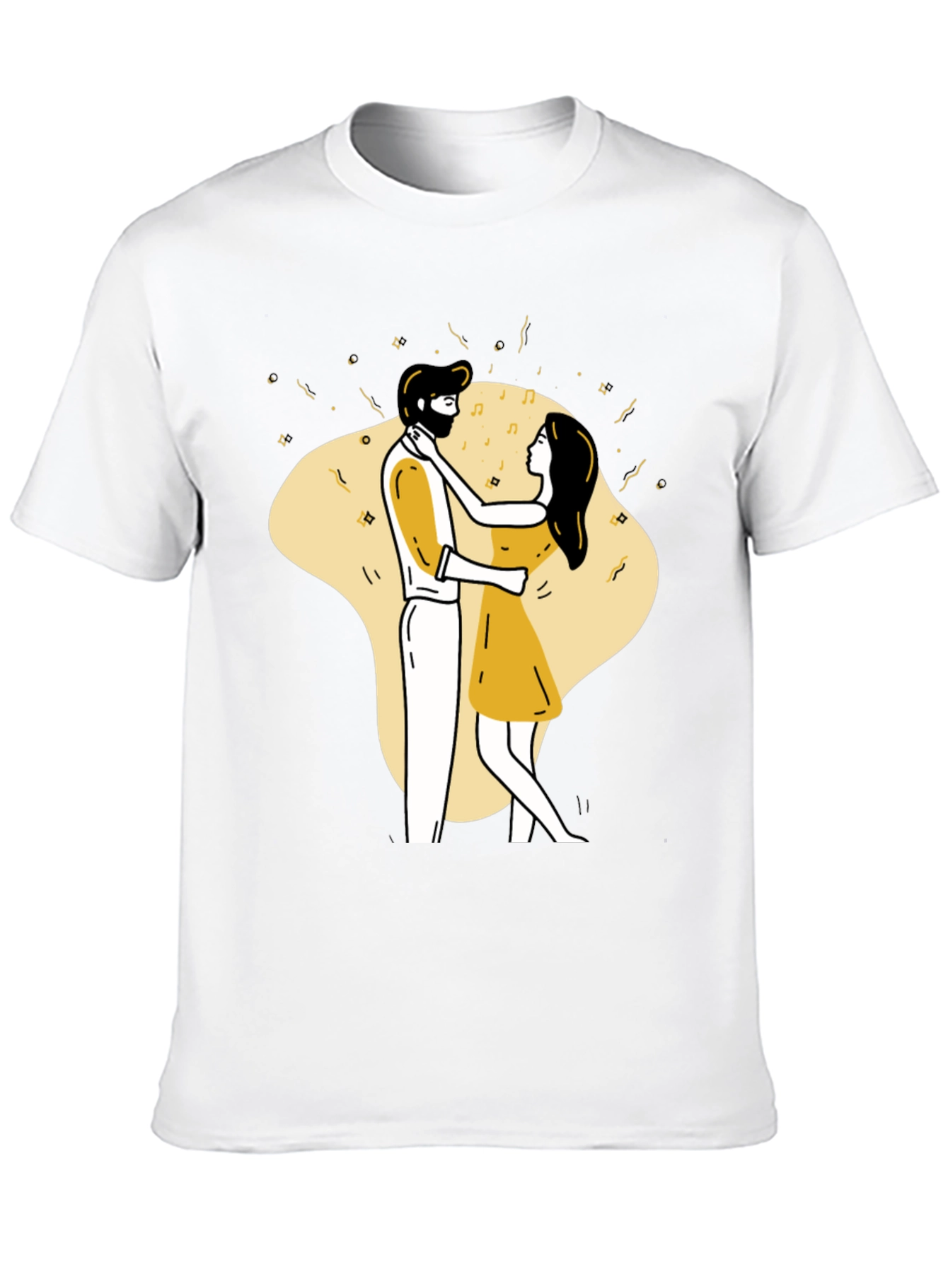 Dancing Couple Graphic Tee - Black Unisex T-Shirt