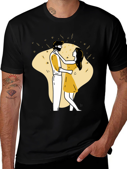 Dancing Couple Graphic Tee - Black Unisex T-Shirt