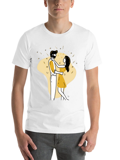 Dancing Couple Graphic Tee - Black Unisex T-Shirt