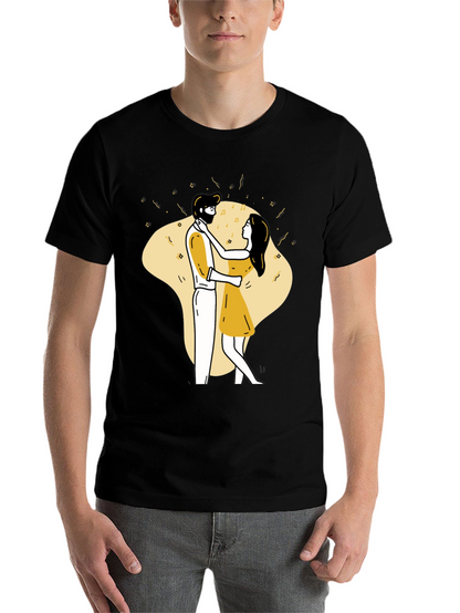 Dancing Couple Graphic Tee - Black Unisex T-Shirt
